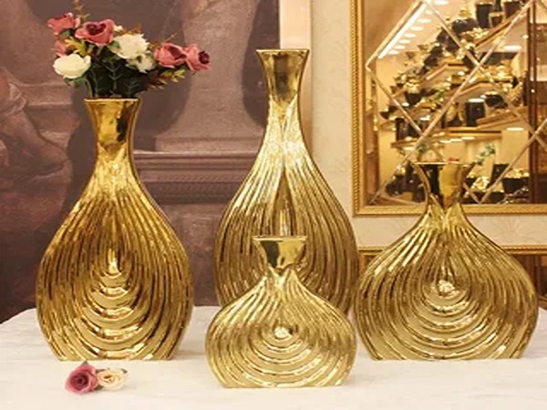 تصویر 2 از قیمت خرید گلدان سفالی لب طلایی + فروش ویژه